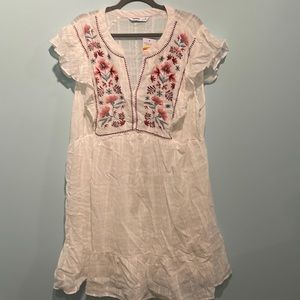 Embroidered tiered dress